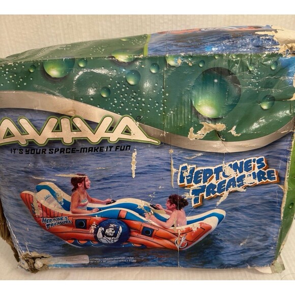 Vintage Rave Sport Water Floats Neptune's Treasure Boat Aviva Pool Toy See-saw - Picture 6 of 10